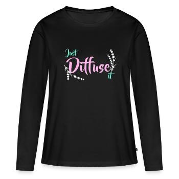 Just Diffuse It Essential Oils - Women's Premium Organic Long Sleeve Shirt - black - Front - Julia (174cm)