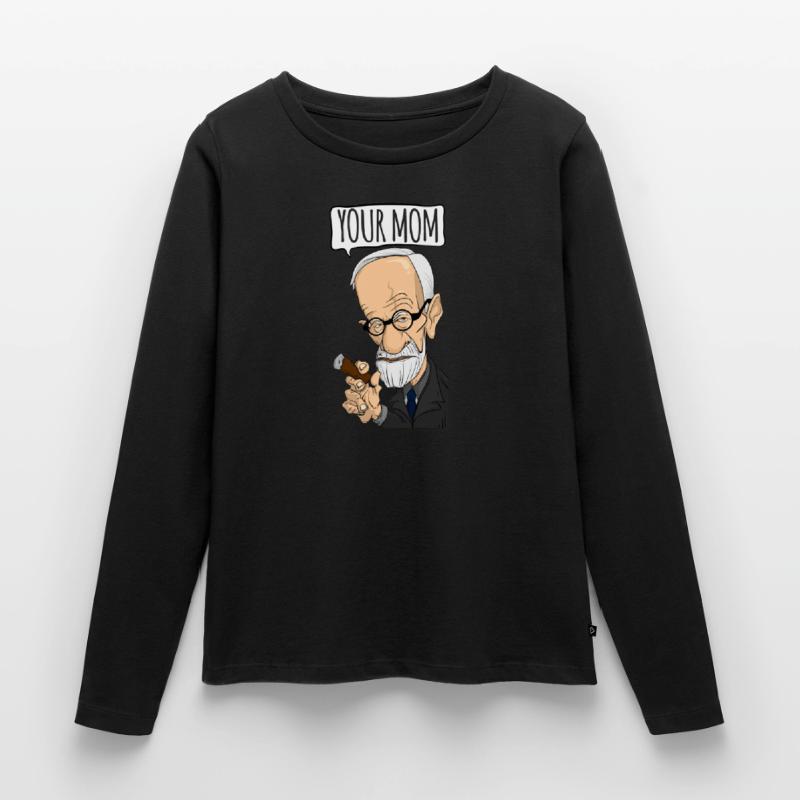 Deine Mutter - Freud Psychoanalytics Gift Pun Frauen Premium Bio Langarmshirt