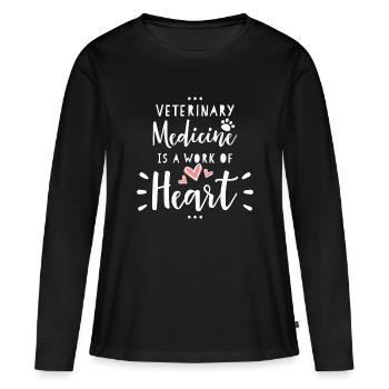 Veterinärmedizin, Tierarzt, Herzensarbeit - Frauen Premium Bio Langarmshirt - Schwarz - Vorne - Julia (174cm)