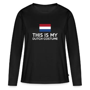 Ceci est mon costume néerlandais - T-shirt drôle d'Halloween - T-shirt manches longues Premium bio Femme - noir - Devant - Julia (174cm)