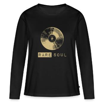Rare Soul Music 7 pouces 45 tours vinyle Dj - T-shirt manches longues Premium bio Femme - noir - Devant - Julia (174cm)