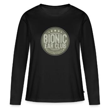 Bionic Ear Electronic Hearing Aid Impairment Deaf - Women's Premium Organic Long Sleeve Shirt - black - Front - Julia (174cm)