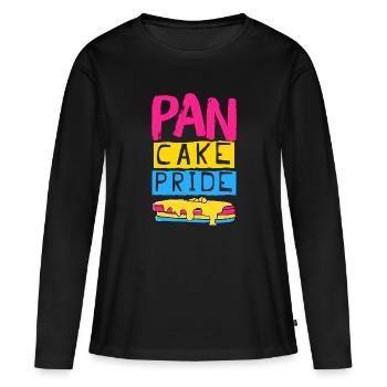 Pan Pride Funny Pansexual Pancakes Pink Yellow - Women's Premium Organic Long Sleeve Shirt - black - Front - Julia (174cm)