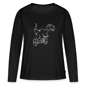 Rex mignon sur un Segway - T-shirts ironiques drôles - T-shirt manches longues Premium bio Femme - noir - Devant - Julia (174cm)