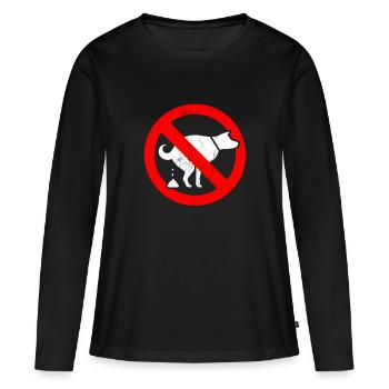 Drôle de chien S pas de signe de caca - Animaux Humour Animaux Animaux de compagnie - T-shirt manches longues Premium bio Femme - noir - Devant - Julia (174cm)
