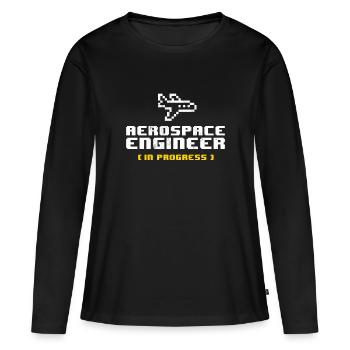 Zukünftiger Luft- und Raumfahrtingenieur in Arbeit Engineering - Frauen Premium Bio Langarmshirt - Schwarz - Vorne - Julia (174cm)