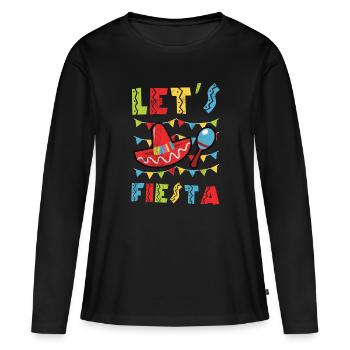 Funny Mexico - Fiesta - Mexikanisches Party Tee - Frauen Premium Bio Langarmshirt - Schwarz - Vorne - Julia (174cm)