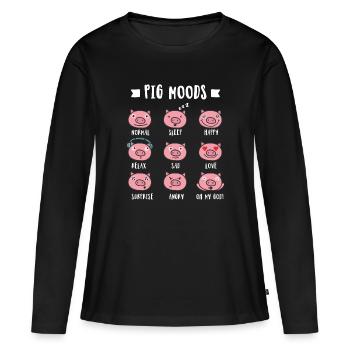 Love Pig Oh My God Pig pour les enfants - T-shirt manches longues Premium bio Femme - noir - Devant - Julia (174cm)