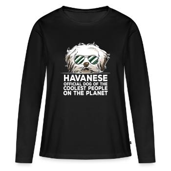 Havaneser offizieller Hund der coolsten Leute - Frauen Premium Bio Langarmshirt - Schwarz - Vorne - Julia (174cm)