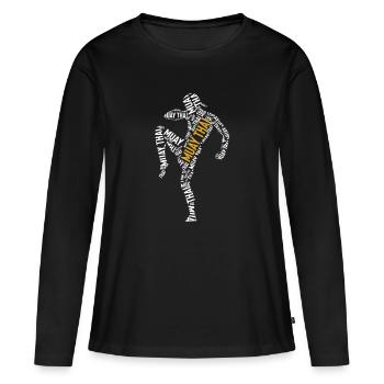 Super Muay Thai - T-shirt manches longues Premium bio Femme - noir - Devant - Julia (174cm)