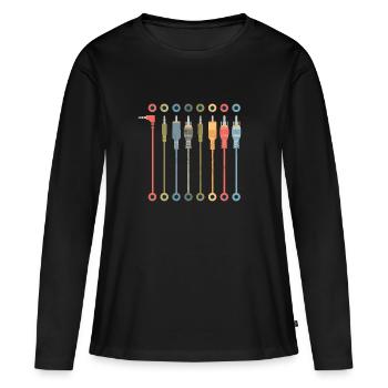 Patch Bay für Audio-Nerds, Audio Engineer, - Frauen Premium Bio Langarmshirt - Schwarz - Vorne - Julia (174cm)