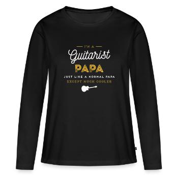 Guitarist Papa Funny Guitar Player Gifts Design - Women's Premium Organic Long Sleeve Shirt - black - Front - Julia (174cm)