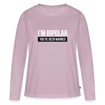 Lustiger bipolarer Geistesstörung-Warndruck - Frauen Premium Bio Langarmshirt - Altrosa - Vorne - Julia (174cm)