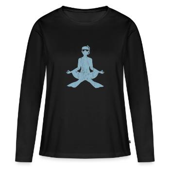 Meditation Freitaucher Freitauchen Design - Frauen Premium Bio Langarmshirt - Schwarz - Vorne - Julia (174cm)