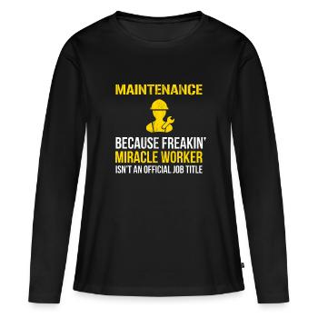 Wartung - Geschenk für Wartungsarbeiter Design - Frauen Premium Bio Langarmshirt - Schwarz - Vorne - Julia (174cm)