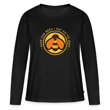 Save The Bees Design Dites non à Gmo Nature Vegan - T-shirt manches longues Premium bio Femme - noir - Devant - Julia (174cm)
