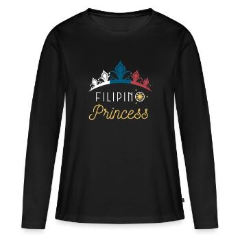 Drapeau national philippin princesse diadème imprimé - T-shirt manches longues Premium bio Femme - noir - Devant - Julia (174cm)