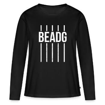 Conception de joueur de basse drôle de Beadg de basse à 5 cordes - T-shirt manches longues Premium bio Femme - noir - Devant - Julia (174cm)