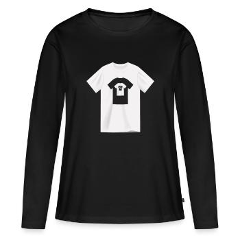 Optische Täuschung - In einem Trippy - Frauen Premium Bio Langarmshirt - Schwarz - Vorne - Julia (174cm)