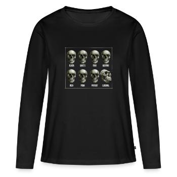 Schwarzer weißer Mann Frau Reicher armer Patriot Liberal - Frauen Premium Bio Langarmshirt - Schwarz - Vorne - Julia (174cm)