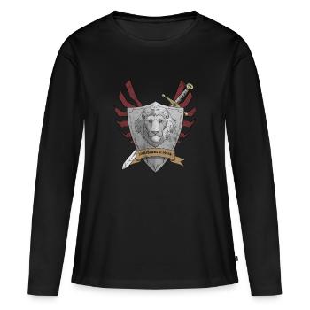 Eph 6:10 Chrétien Armure de Dieu Chrétien - T-shirt manches longues Premium bio Femme - noir - Devant - Julia (174cm)