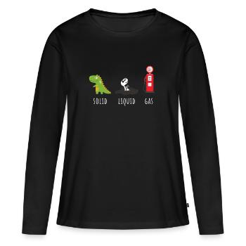 Chemie fossiler Brennstoffe Rex Solid Liquid Gas - Frauen Premium Bio Langarmshirt - Schwarz - Vorne - Julia (174cm)