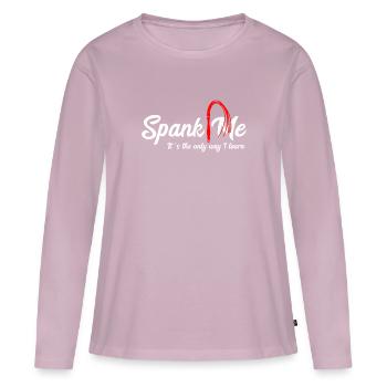Fessée-moi, c'est la seule façon d'apprendre drôle - T-shirt manches longues Premium bio Femme - rose poudré - Devant - Julia (174cm)