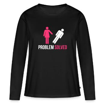 Problème résolu Cadeau de dissolution de rupture de divorce drôle - T-shirt manches longues Premium bio Femme - noir - Devant - Julia (174cm)