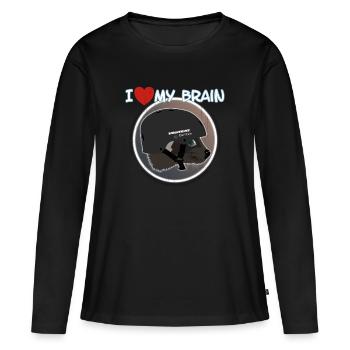 J'aime mon cerveau Wolverine s'en fiche - T-shirt manches longues Premium bio Femme - noir - Devant - Julia (174cm)