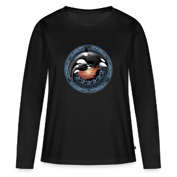 Orque orque - T-shirt manches longues Premium bio Femme - noir - Devant - Julia (174cm)