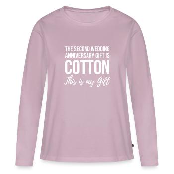 2. Hochzeitstag, Hochzeitsgeschenke für - Frauen Premium Bio Langarmshirt - Altrosa - Vorne - Julia (174cm)