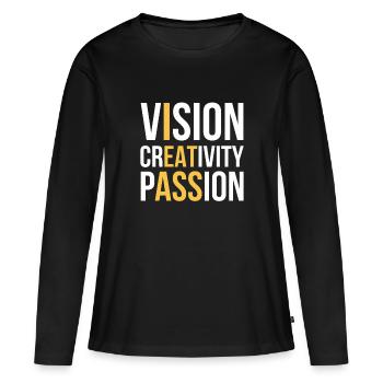 Vision Creativity Passion Funny Hidden Message I - Women's Premium Organic Long Sleeve Shirt - black - Front - Julia (174cm)