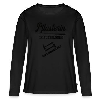 Pflasterin Ausbildung Straßenbau Steinsetzer Azubi - Frauen Premium Bio Langarmshirt - Schwarz - Vorne - Julia (174cm)