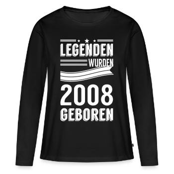 2008 - Frauen Premium Bio Langarmshirt - Schwarz - Vorne - Julia (174cm)