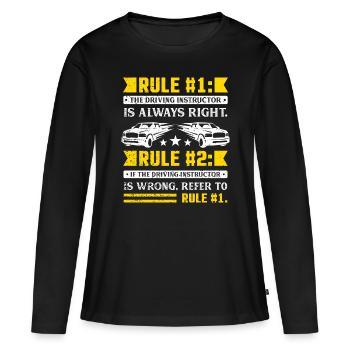 Driving Instructor Rules - Frauen Premium Bio Langarmshirt - Schwarz - Vorne - Julia (174cm)