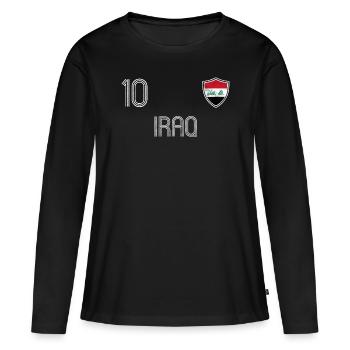 Irak Équipe de football - T-shirt manches longues Premium bio Femme - noir - Devant - Julia (174cm)