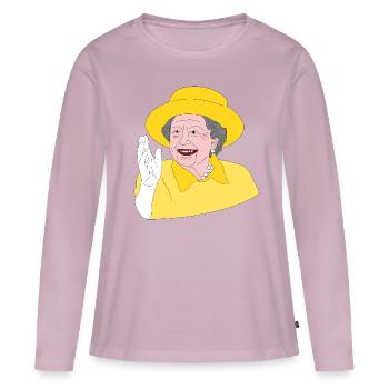 Elizabeth II - 70e anniversaire du trône - Chemise design - T-shirt manches longues Premium bio Femme - rose poudré - Devant - Julia (174cm)