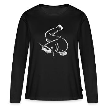 Wels - Frauen Premium Bio Langarmshirt - Schwarz - Vorne - Julia (174cm)
