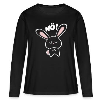 Hase NÖ Geschenk Geburtstag Neinsager Wortwitz - Frauen Premium Bio Langarmshirt - Schwarz - Vorne - Julia (174cm)