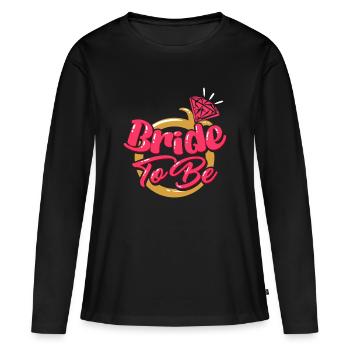 mariée être bague en diamant pour la fête - T-shirt manches longues Premium bio Femme - noir - Devant - Julia (174cm)