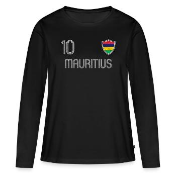 Équipe de football Mauricie - T-shirt manches longues Premium bio Femme - noir - Devant - Julia (174cm)