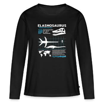 Fiche d’information sur Elasmosaurus - T-shirt manches longues Premium bio Femme - noir - Devant - Julia (174cm)