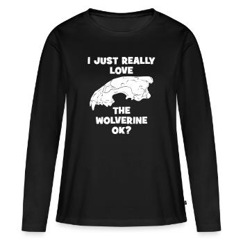 J’adore vraiment le Wolverine ok? - T-shirt manches longues Premium bio Femme - noir - Devant - Julia (174cm)