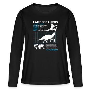 Fiche technique Lambeosaurus Fiche d’information - T-shirt manches longues Premium bio Femme - noir - Devant - Julia (174cm)