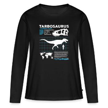 Fiche d’information sur Tarbosaurus - T-shirt manches longues Premium bio Femme - noir - Devant - Julia (174cm)