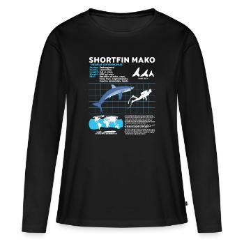 Fiche d’information sur Makohai - T-shirt manches longues Premium bio Femme - noir - Devant - Julia (174cm)