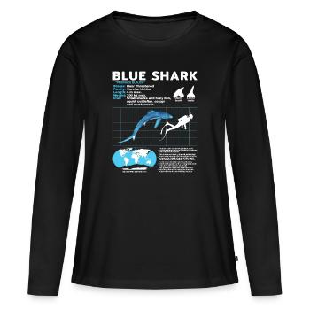 Fiche technique Blue Shark Fiche technique Fiche technique - T-shirt manches longues Premium bio Femme - noir - Devant - Julia (174cm)