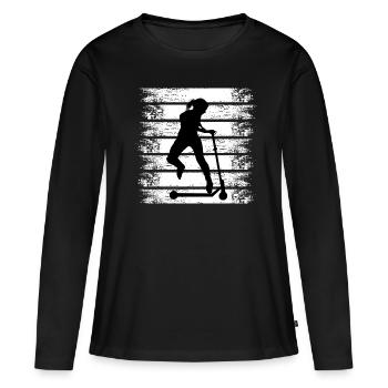 scooter stuntscooter scootergirl roller - Frauen Premium Bio Langarmshirt - Schwarz - Vorne - Julia (174cm)
