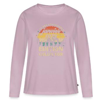 Aniversaire 50 Ans Janvier 1973 Vintage collector - T-shirt manches longues Premium bio Femme - rose poudré - Devant - Julia (174cm)