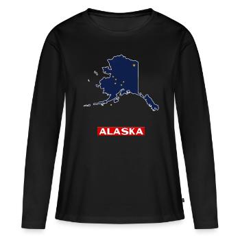 Alaska - T-shirt manches longues Premium bio Femme - noir - Devant - Julia (174cm)